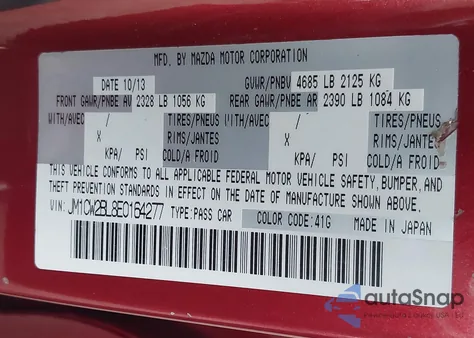 2014 Mazda Mazda5 Sport from USA, damaged, VIN JM1CW2BL8E0164277